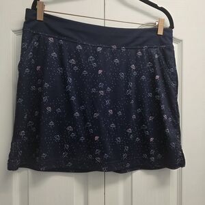 Callaway Navy and Pink Patterned Mini Skirt